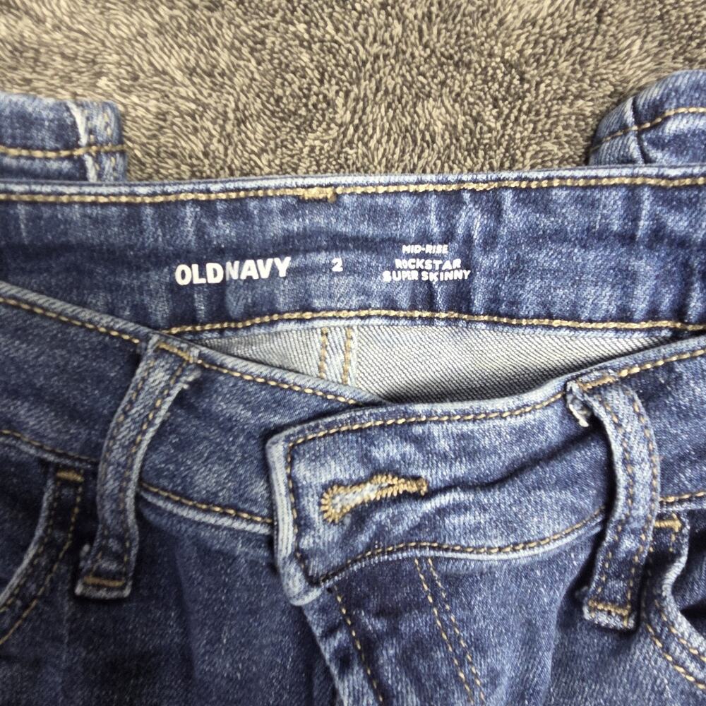 Old Navy Rockstar Jeans Set Of 3 High Rise And Mid Rise Skinny Jean Size 2 - Picture 2 of 7